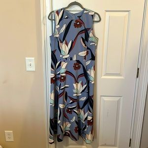 Ann Taylor blue/multi floral dress EUC